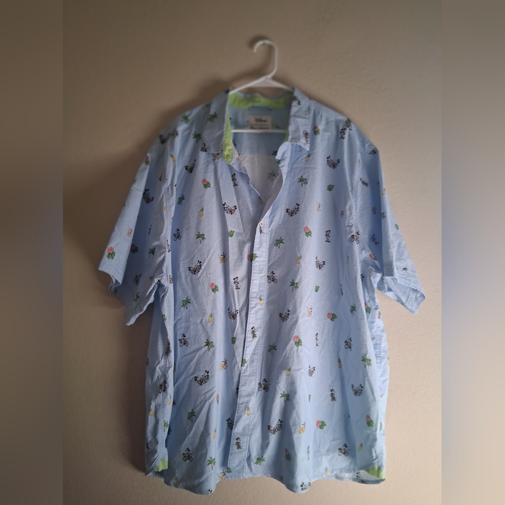 Disney Light Blue Tommy Bahama Shirt with Fun Patterns